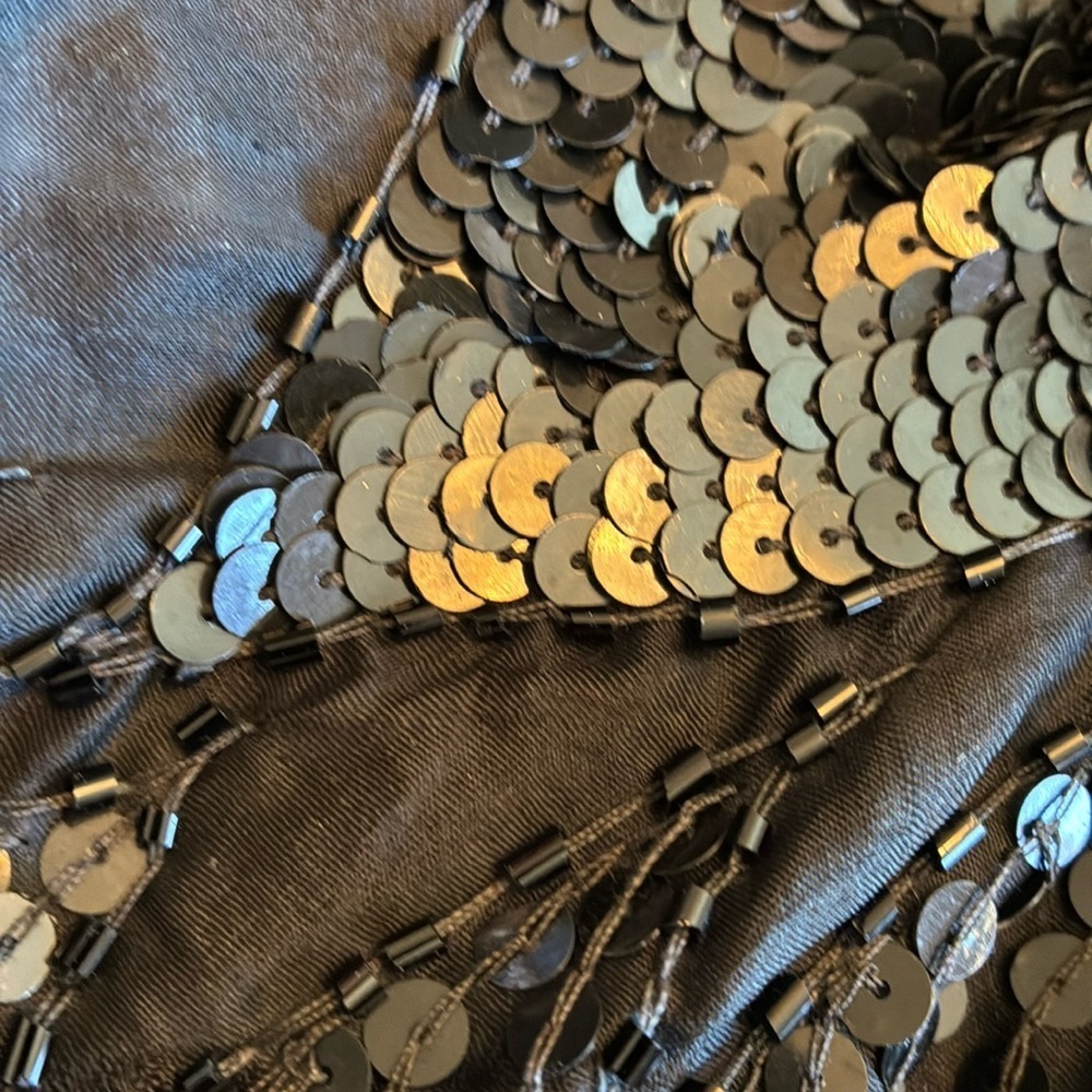 LINSIANO VTG butterfly wing top XXL, black sequined/beaded wings front/back. EUC - Picture 9 of 16